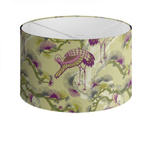 Load image into Gallery viewer, Cranes lampshade - yellow/ plum
