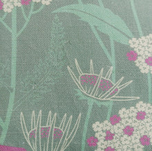 Load image into Gallery viewer, Echinacea cushion cover (linen/cotton) - sage green/ fuchsia pink

