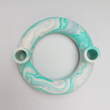 Load image into Gallery viewer, Turquoise marbled circle candlestick
