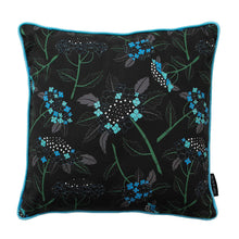 Load image into Gallery viewer, Hydrangea cushion cover (cotton) - charcoal/ turquoise
