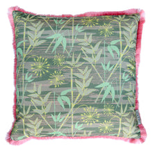 Load image into Gallery viewer, Bamboo Forest cushion - slate grey/ mint green
