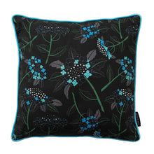 Load image into Gallery viewer, Hydrangea cushion - charcoal/ turquoise
