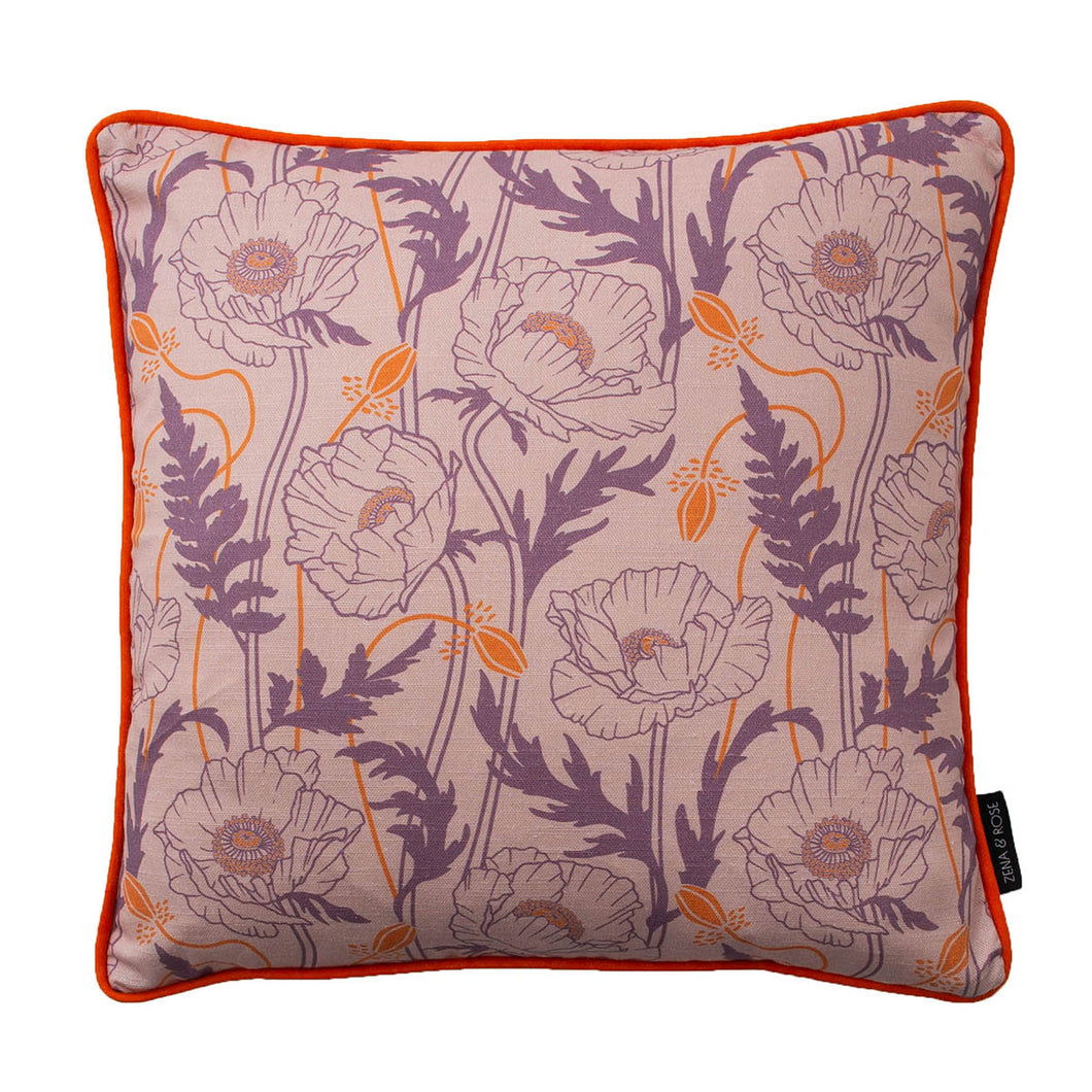 Poppy cushion - pink/ mauve